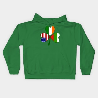 Bulgaria Ireland USA Shamrock Flags Kids Hoodie